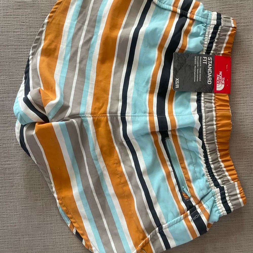 The North Face Athletic Shorts Orange and Blue with Elastic Waistband